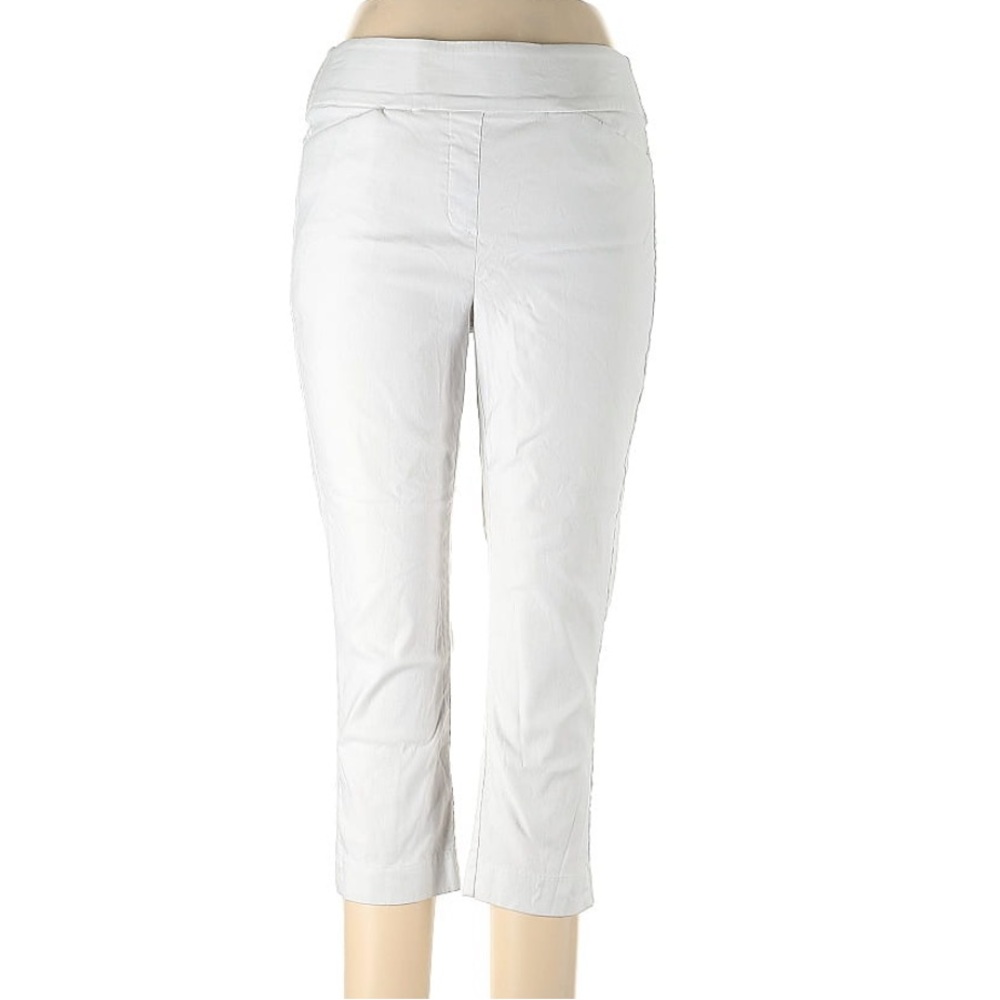 *NWT APT 9 Women's White Cropped Tummy Control Capri Pants SIZE 10 NWT